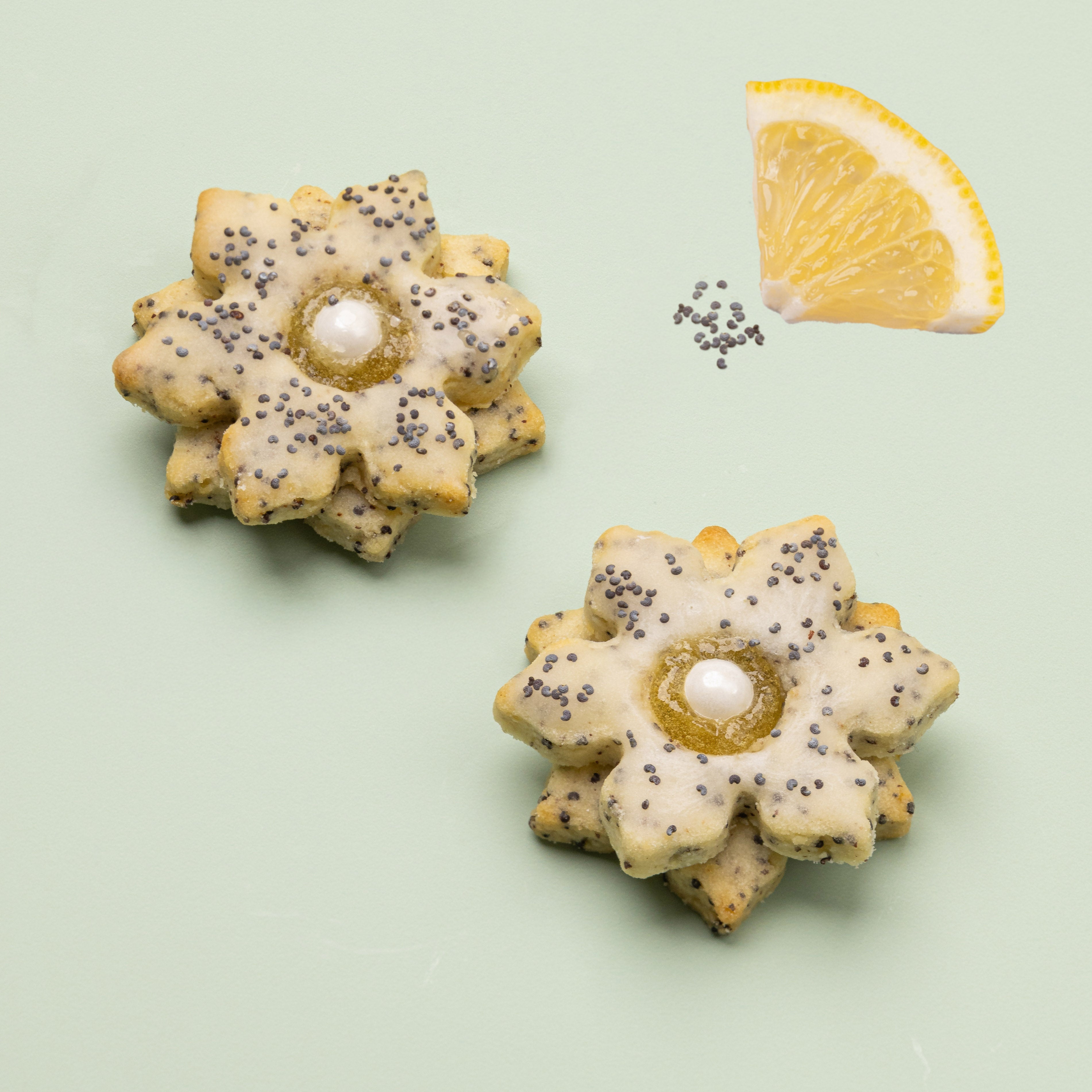 "BELLA", Vegane Zitronen-Mohn-Sterne, zart, frisch & leuchtend
