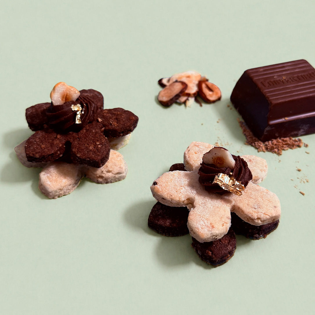 "BELLA", Vegane Schokolade-Haselnuss Blume